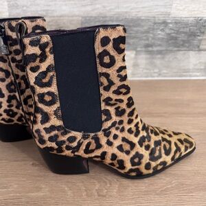 Franco Sarto Leopard Print Ankle Booties
